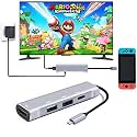 HDMI USB Type C Hub Multiport Adapter for Nintendo Switch, USB-C Hub 4K with USB 3.0 USB 2.0 Portable Dock for Nintendo Switch, Samsung S8 / S9+(Plus) Dex Station, 2016 / 2017 Macbook Pro - Silver
