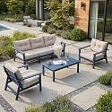 HDPE Patio Conversation Set 5 Seats, Outdoor Furniture Set, Patio Sofa Set