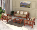 HDWOOD Solid Sheesham Wood Five Seater Sofa Set For Living Room/ Office/ Guest Room | Fabric 3 + 1 + 1 Sofa Set