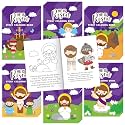 He is Risen Coloring Books for Kids - 48Pcs Bulk Easter Story Mini Coloring Booklet Religious DIY Art Drawing Book for Toddlers Spring Easter Holiday Party Goodie Bags Stuffers Sunday School Classroom