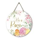 He is Risen Door Hanger Easter Religious Porch Sign Spring Floral and Eggs Door Sign for Front Door Holiday Hanging Decoration for Home Wall Outdoor