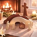 He is Risen Easter Decor – Wooden Resurrection Scene with Empty Tomb, Cross &amp; Figurines, Christian Religious Tabletop Decoration for Home, Faith Easter Gift, Easter Basket Stuffer