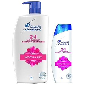 head amp shoulders 2-in-1 smooth amp silky anti dandruff shampoo  conditioner for women amp men 1l amp head amp shoulders 2-in-1 smooth and silky anti dandruff shampoo  conditioner 180ml