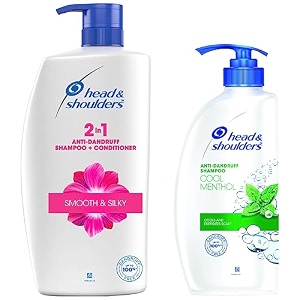 head amp shoulders 2-in-1 smooth amp silky anti dandruff shampoo  conditioner for women amp men 1l amp head amp shoulders cool menthol anti dandruff shampoo 650 ml