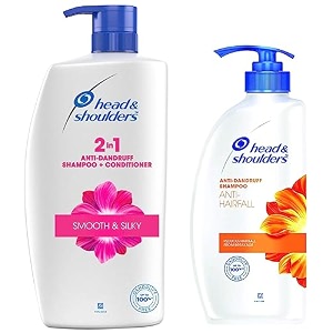 head amp shoulders 2-in-1 smooth amp silky anti dandruff shampoo  conditioner for women amp men 1l amp head amp shoulders anti-hairfall anti-dandruff shampoo for women amp men 650ml