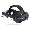 Head Strap Battery Pack for Oculus Quest 2, Replacement Elite Strap 8000mAh Rechargeable Battery PC Accessories, Adjustable Headset with LED Backlight for Meta VR by JYMEGOVR (Black)