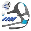 Headgear for AirFit/AirTouch F20, 1 Pack Replacement Headgear with 1 Pair Magnetic Clips and 4 Packs Strap Covers