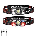 Headlamp Rechargeable 2Pack, 3000 Lumen Ultra-Light Bright Headlamp Flashlight with White Red Light, LED Headlight Motion Sensor, 5+5 Mode for Outdoor Camping Fishing Running Hiking
