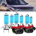 Headlight Bulbs Compatible With Chevy Traverse 2013-2018, H7 High Beam + H11 Low Beam + H11 Fog Lights Halogen Light Bulb Combo, Super Bright 6000K White, Plug and Play, Pack of 6