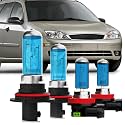 Headlight Bulbs Compatible With Ford Focus 2005, 9007 High Low Beam + H11 Fog Lights Halogen Light Bulb Combo, Super Bright 6000K White, Plug and Play, Pack of 4