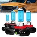 Headlight Bulbs Compatible With Ford Ranger 2021-2022, 9005 High Beam + H11 Low Beam Halogen Light Bulb Combo, Super Bright 6000K White, Plug and Play, Pack of 4