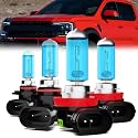 Headlight Bulbs Compatible With Ford Ranger 2023, H11 High Beam + 9005 Low Beam Halogen Light Bulb Combo, Super Bright 6000K White, Plug and Play, Pack of 4