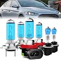 Headlight Bulbs Compatible With Hyundai Elantra 2007-2017, H7 High Beam + H11 Low Beam + 880 Fog Lights Halogen Light Bulb Combo, Super Bright 6000K White, Plug and Play, Pack of 6