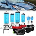 Headlight Bulbs Compatible With Hyundai Elantra GT 2013-2017, H7 High Beam + H11 Low Beam + 880 Fog Lights Halogen Light Bulb Combo, Super Bright 6000K White, Plug and Play, Pack of 6