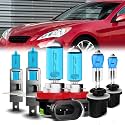 Headlight Bulbs Compatible With Hyundai Genesis Coupe 2010-2012, H1 High Beam + H11 Low Beam + 880 Fog Lights Halogen Light Bulb Combo, Super Bright 6000K White, Plug and Play, Pack of 6