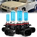 Headlight Bulbs Compatible With Hyundai Sonata 1995-1998, 9005 High Beam + 9006 Low Beam Halogen Light Bulb Combo, Super Bright 6000K White, Plug and Play, Pack of 4