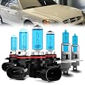 Headlight Bulbs Compatible With Hyundai Sonata 1997-1998, 9005 High Beam + 9006 Low Beam + H1 Fog Lights Halogen Light Bulb Combo, Super Bright 6000K White, Plug and Play, Pack of 6