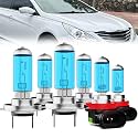 Headlight Bulbs Compatible With Hyundai Sonata 2011-2014, H7 High Beam + H7 Low Beam + H11 Fog Lights Halogen Light Bulb Combo, Super Bright 6000K White, Plug and Play, Pack of 6