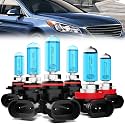 Headlight Bulbs Compatible With Hyundai Sonata 2015, 9005 High Beam + 9005 Low Beam + H11 Fog Lights Halogen Light Bulb Combo, Super Bright 6000K White, Plug and Play, Pack of 6