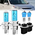 Headlight Bulbs Compatible With Hyundai Tucson 2005-2013, 9003 High Low Beam + 880 Fog Lights Halogen Light Bulb Combo, Super Bright 6000K White, Plug and Play, Pack of 4