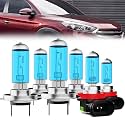 Headlight Bulbs Compatible With Hyundai Tucson 2016-2018, H7 High Beam + H7 Low Beam + H11 Fog Lights Halogen Light Bulb Combo, Super Bright 6000K White, Plug and Play, Pack of 6