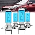 Headlight Bulbs Compatible With Hyundai Tucson 2016-2018, H7 High Beam + H7 Low Beam Halogen Light Bulb Combo, Super Bright 6000K White, Plug and Play, Pack of 4