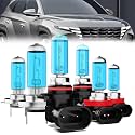 Headlight Bulbs Compatible With Hyundai Tucson 2019-2021, 9005 High Beam + H7 Low Beam + H11 Fog Lights Halogen Light Bulb Combo, Super Bright 6000K White, Plug and Play, Pack of 6