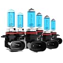 Headlight Bulbs Compatible With Toyota Matrix 2003-2008 halogen lights, 9005/HB3/H10 high beams + 9006/HB4 Low Beam + 9006 fog lights,Super Bright 6000K White, 6 PCS