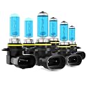 Headlight Bulbs Compatible With Toyota Matrix 2003-2008 halogen lights, 9005/HB3/H10 high beams + 9006/HB4 Low Beam + 9006 fog lights,Plug and Play, 6 PCS