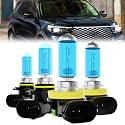 Headlight Bulbs Fit For Ford Explorer 2011-2015, 9005/H10/HB3 High Low Beam + H11/H8/H9 Fog Lights Halogen Bulb, 6000K White Light, Plug and Play, Pack of 4