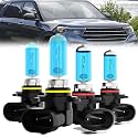 Headlight Bulbs Fit For Ford Explorer 2016, 9005 High Beam + 9145 Fog Lights Halogen Bulb, 6000K White Light, Plug and Play, Pack of 4