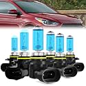 Headlight Bulbs Fit For Hyundai Accent 2018-2022, 9005 High Beam + 9006 Low Beam + 9006 Fog Lights Halogen Bulb, 6000K White Light, Plug and Play, Pack of 6