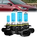 Headlight Bulbs Fit For Hyundai Accent 2018-2022, 9005 High Beam + 9006 Low Beam Halogen Bulb, 6000K White Light, Plug and Play, Pack of 4