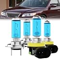 Headlight Bulbs Fit For Hyundai Azera 2007-2010, H7 High Beam + H11 Low Beam Halogen Bulb, 6000K White Light, Plug and Play, Pack of 4