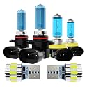 Headlight Bulbs Fit For Nissan Maxima 2007, 300% Ultra Brighter Halogen Headlight Bulb And License Plate Lights Combo, 9012 H11 High Low Beam Fog Lights, 6500k White Light, Pack of 6