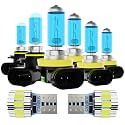 Headlight Bulbs Fit For Nissan Maxima 2009-2014, 300% Ultra Brighter Halogen Headlight Bulb And License Plate Lights Combo, 9005 H11 H11 High Low Beam Fog Lights, 6500k White Light, Pack of 8