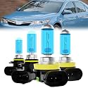 Headlight Bulbs Fit For Toyota Camry 2007-2017, 9005 High Beam + H11 Low Beam Halogen Bulbs, 6000K White Light, Plug and Play, Pack of 4