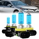 Headlight Bulbs Fit For Toyota Camry 2015-2018, 9005 + H11 High Low Beam Halogen Bulb, 6000K White Light, Plug and Play, Pack of 4