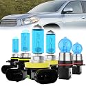 Headlight Bulbs Fit For Toyota Highlander 2011-2013, 9005 High Beam + H11 Low Beam + PSX26W Fog Lights Halogen Bulb, 6000K White Light, Plug and Play, Pack of 6