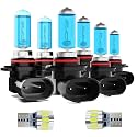 Headlight Bulbs Fit For Toyota Matrix 2003-2008, 9005 High Beam + 9006 Low Beam + 9006 Fog Lights Halogen Light Bulb + License Plate Lights, 6000K White Light,Pack of 8