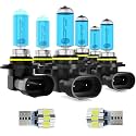 Headlight Bulbs Fit For Toyota Matrix 2003-2008, 9005 High Beam + 9006 Low Beam + 9006 Fog Lights Halogen Light Bulb + License Plate Lights, Plug and Play, Pack of 8