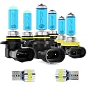 Headlight Bulbs Fit For Toyota Matrix 2009-2014, 9005 High Beam + 9006 Low Beam + H11 Fog Lights Halogen Light Bulb + License Plate Lights,Plug and Play, Pack of 8