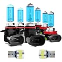 Headlight Bulbs Fit For Toyota Matrix 2009-2014, 9005 High Beam + 9006 Low Beam + H11 Fog Lights Halogen Light Bulb + License Plate Lights,6000K White Light,Pack of 8