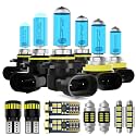 Headlight Bulbs Interior Light Kit Fit For Honda Accord 2008-2012 Sedan, 2003-2007, High Low Beam Fog Light Bulb + Interior Bulbs + License Plate Lights, 6000K White, Pack of 20
