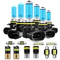 Headlight Bulbs + Interior Light Kit + License Plate Lights Fit For Toyota 4Runner 2003-2005, High Low Beam Fog Light Bulb Combo, Super Bright 5500K High Performance Halogen Light Bulbs, 19PCS