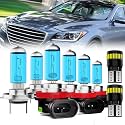Headlight Bulbs License Plate Lights Fit For Hyundai Genesis Coupe 2013-2016, H7 High Beam + H11 Low Beam + H11 Fog Lights Halogen Light Bulb + License Plate Lights, Pack of 8