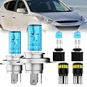Headlight Bulbs License Plate Lights Fit For Hyundai Tucson 2005-2013, 9003 High Low Beam + 880 Fog Lights Halogen Light Bulb + License Plate Lights, Pack of 6