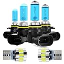 Headlight Bulbs License Plate Lights Fit For Honda Accord 1992-2005, 9005 High Beam + 9006 Low Beam Halogen Bulb + License Plate Lights, 6000K White Light, Pack of 6