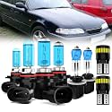 Headlight Bulbs License Plate Lights Fit For Hyundai Sonata 1995-1996, 9005 High Beam + 9006 Low Beam + 880 Fog Lights Halogen Light Bulb + License Plate Lights, Pack of 8