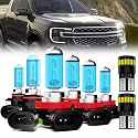 Headlight Bulbs License Plate Lights Fit For Ford Ranger 2023, H11 High Beam + 9005 Low Beam + H11 Fog Lights Halogen Light Bulb + License Plate Lights, Pack of 8